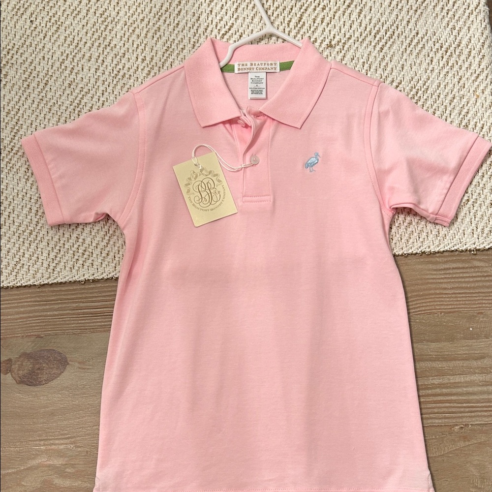 Beaufort Bonnet Company palm Beach Pink/Buckhead Blue Boys' Polo Shirt